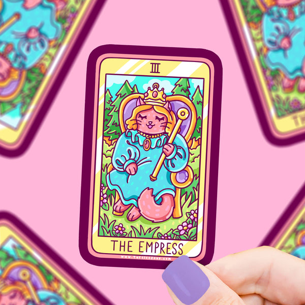 The Empress Kitty Cat Major Arcana Tarot Card Vinyl Sticker | Kitties & Cream