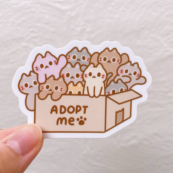 Adopt Me Box of Cats Vinyl Sticker