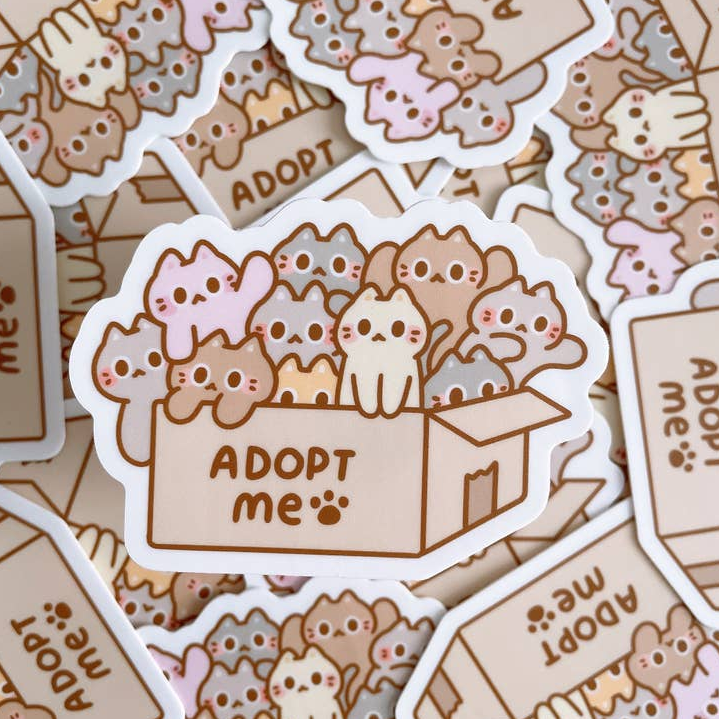 Adopt Me Box of Cats Vinyl Sticker