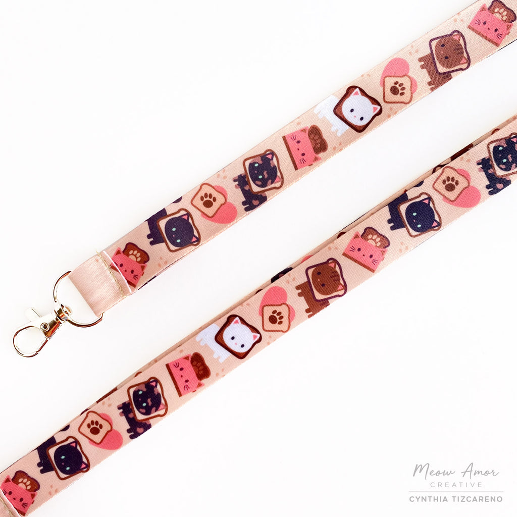 Toast Cats Double-sided Lanyard