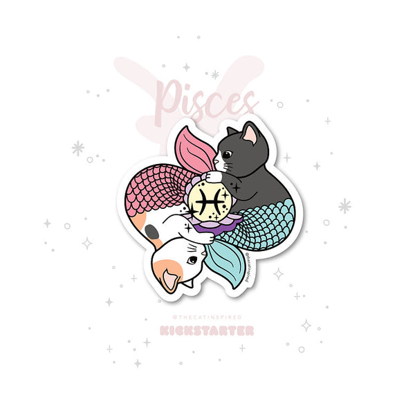 Pisces Zodiac Sticker Kitties And Cream