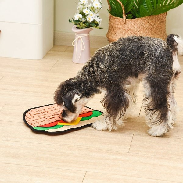 HugSmart Sniff 'n' Seek Hamburger Cat Snuffle Whisker Mat Slow Feeder