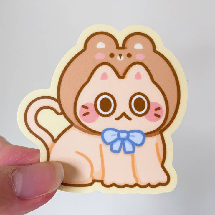 Bear Cat Vinyl Sticker