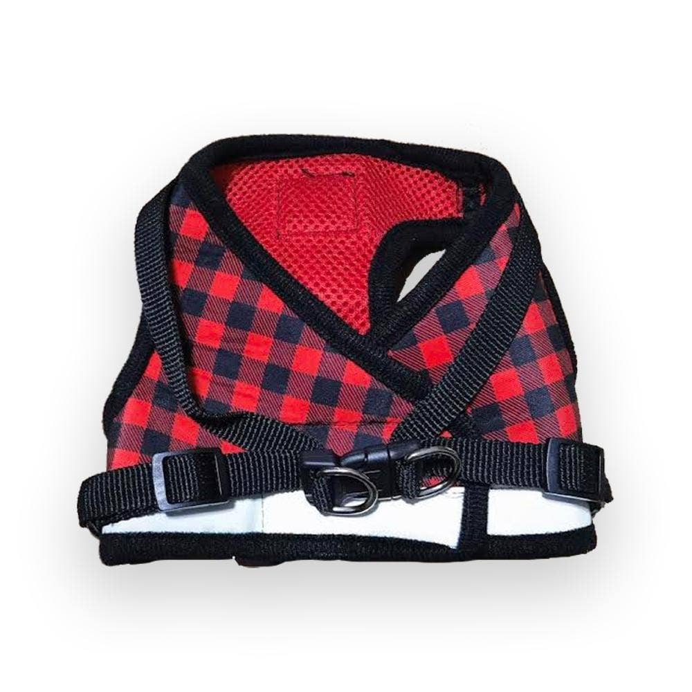 "The Pawsitively Plaid" Buffalo Red Plaid Cat Harness & Leash Set