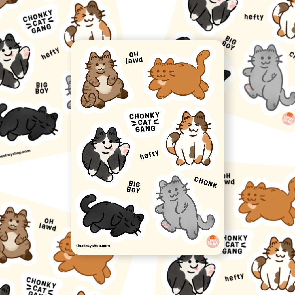 Chonky Cat Gang Vinyl Sticker Sheet