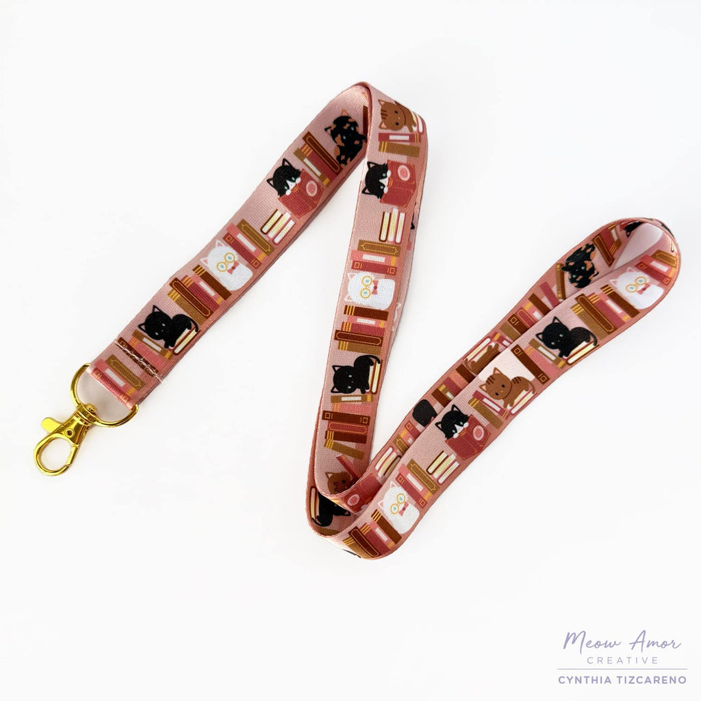 Lanyard with cat pattern on a white background