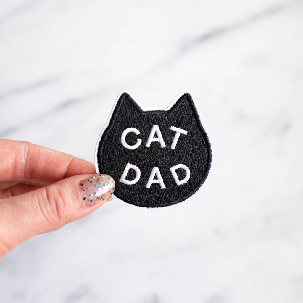 Cat Dad Embroidered Patch