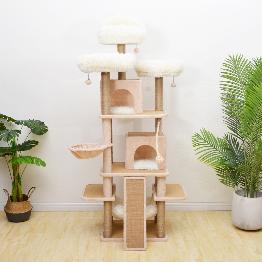 Castle 8-level Cat Tree Kitties Cream