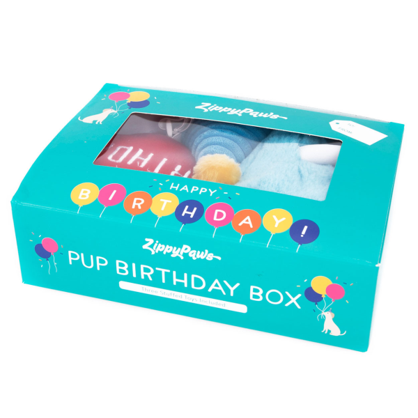 ZippyPaws Plush Birthday Box 3pc Pet Toy Set