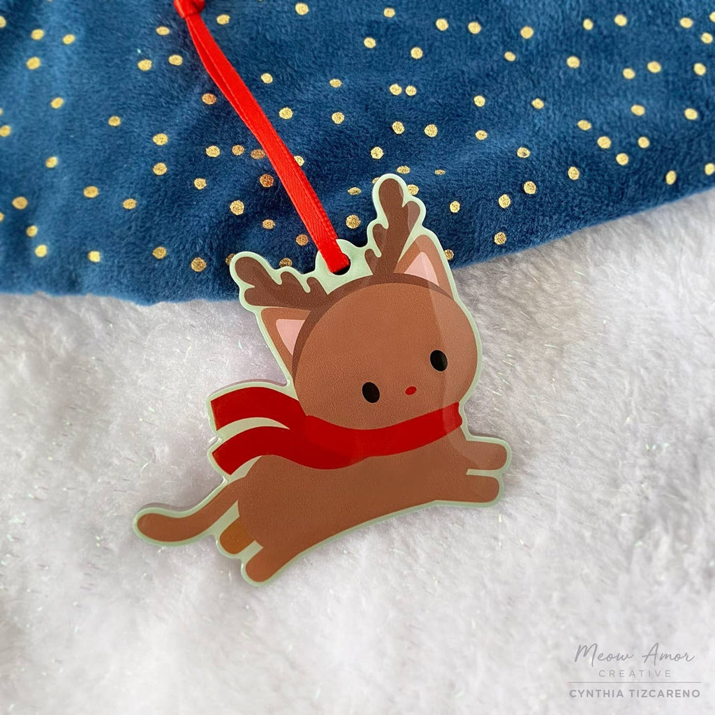 Reindeer Cat acrylic ornament