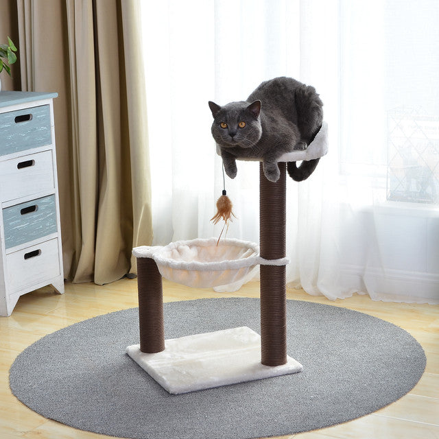 Nirvana cat tree with hammock and feather toy