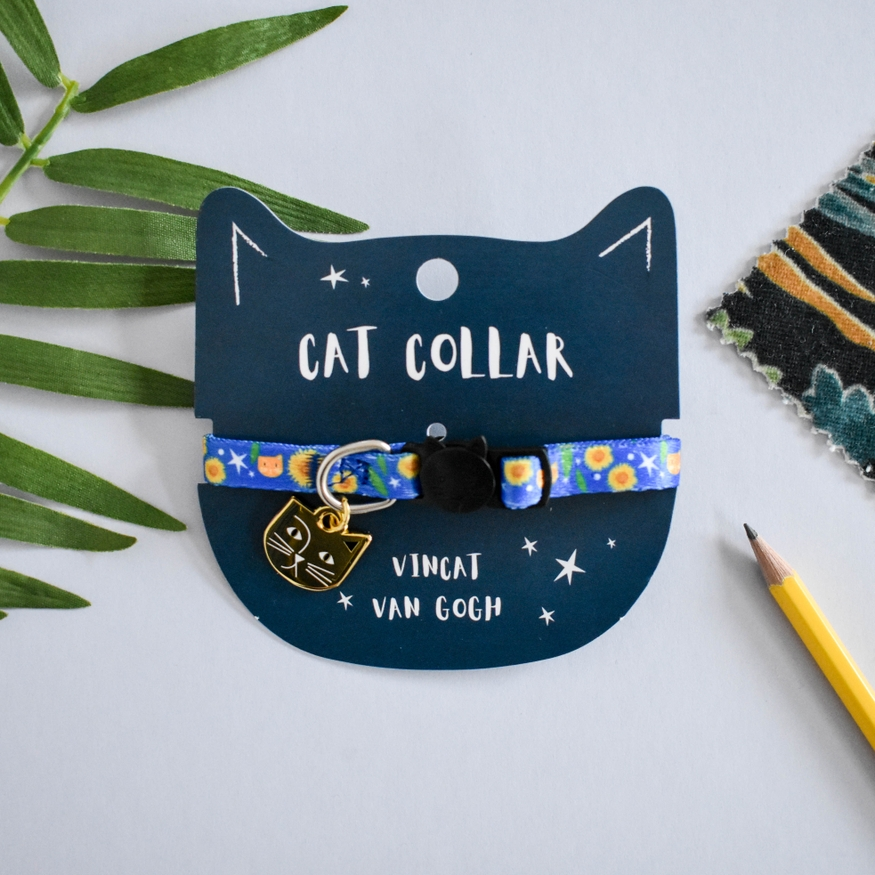 Vincat Van Gogh Breakaway Cat Collar with Charm