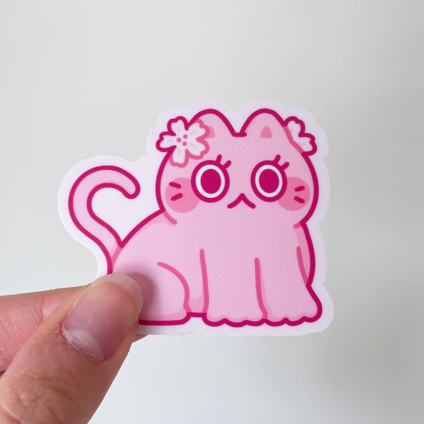 Sakura Cherry Blossom Cat sticker