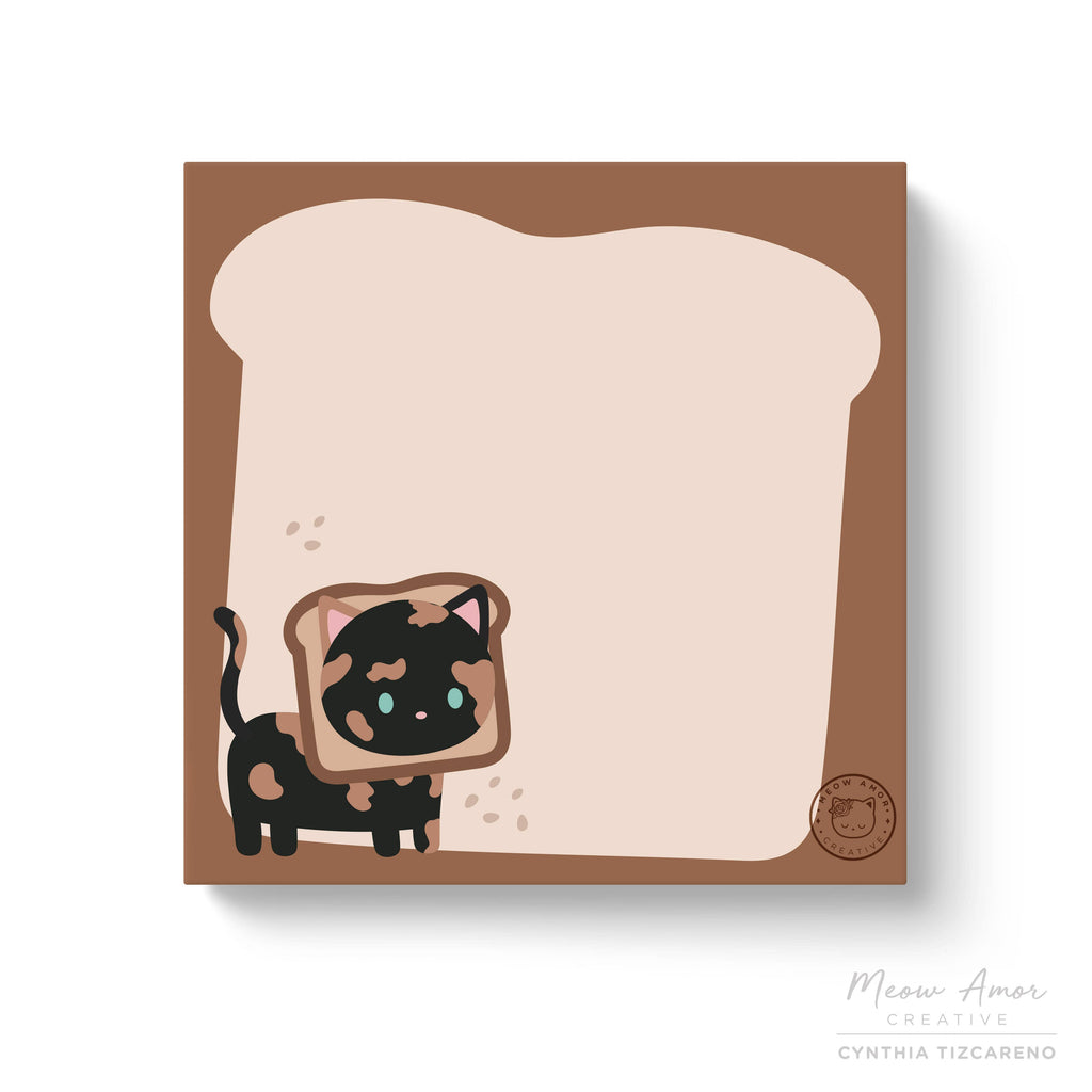 Toast Tortie Cat Post-it Sticky Notes