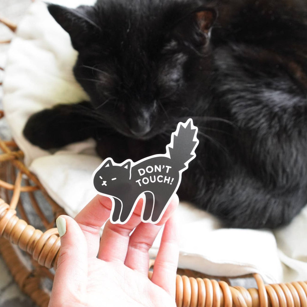 Don't Touch Black Cat Vinyl Sticker