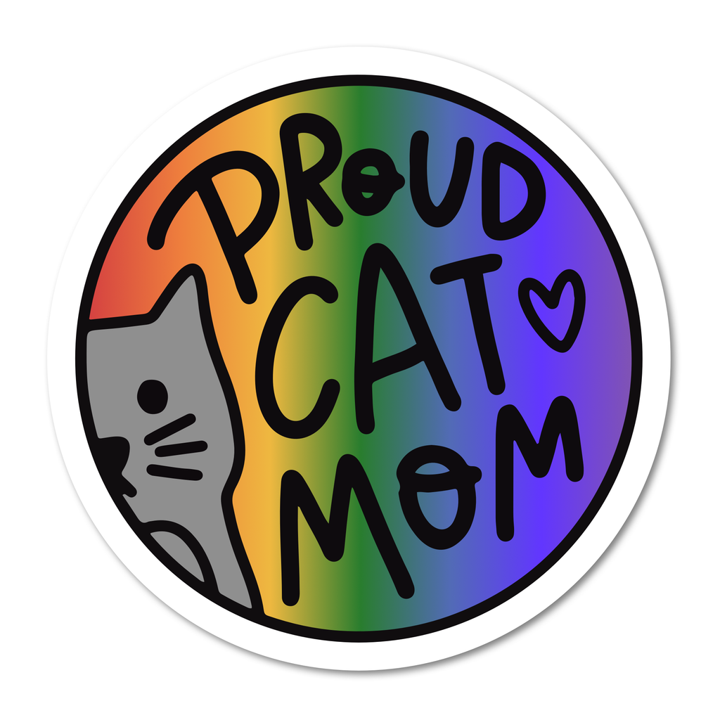 Proud Cat Mom Vinyl Sticker