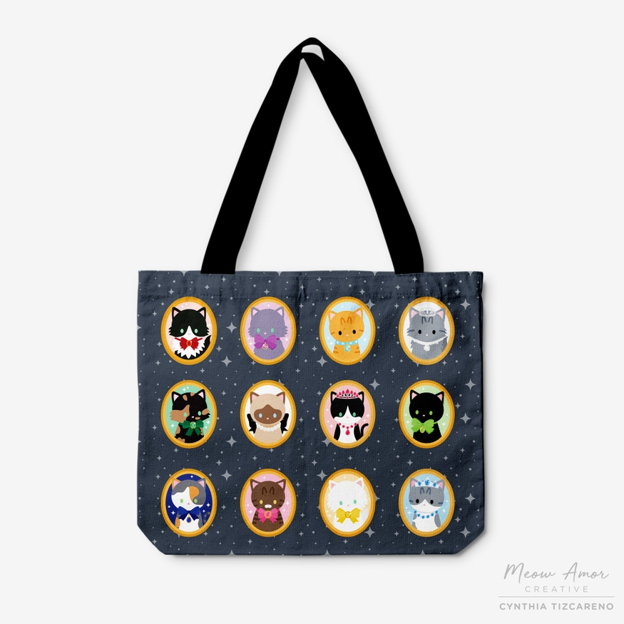 Jewel Cats canvas tote