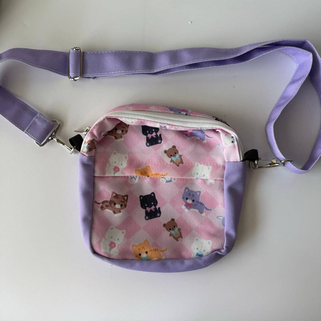 Handstitched Plushie Cats Mini Crossbody Bag