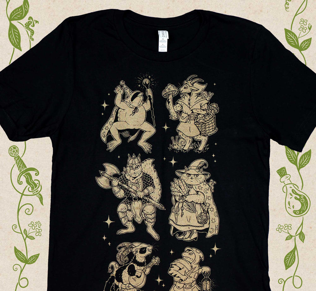 Join Our Quest Medieval Animals Universal Screen Printed Bella + Canvas T-shirt