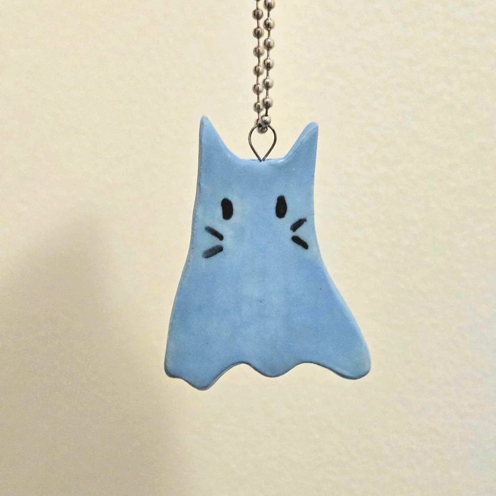 Ghost Cat Ceramic Pottery Ornament