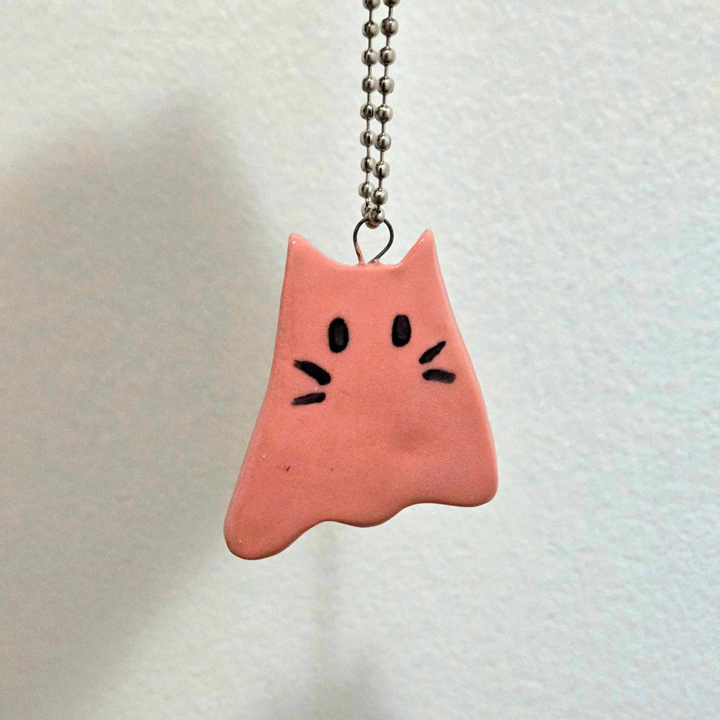 Ghost Cat Ceramic Pottery Ornament