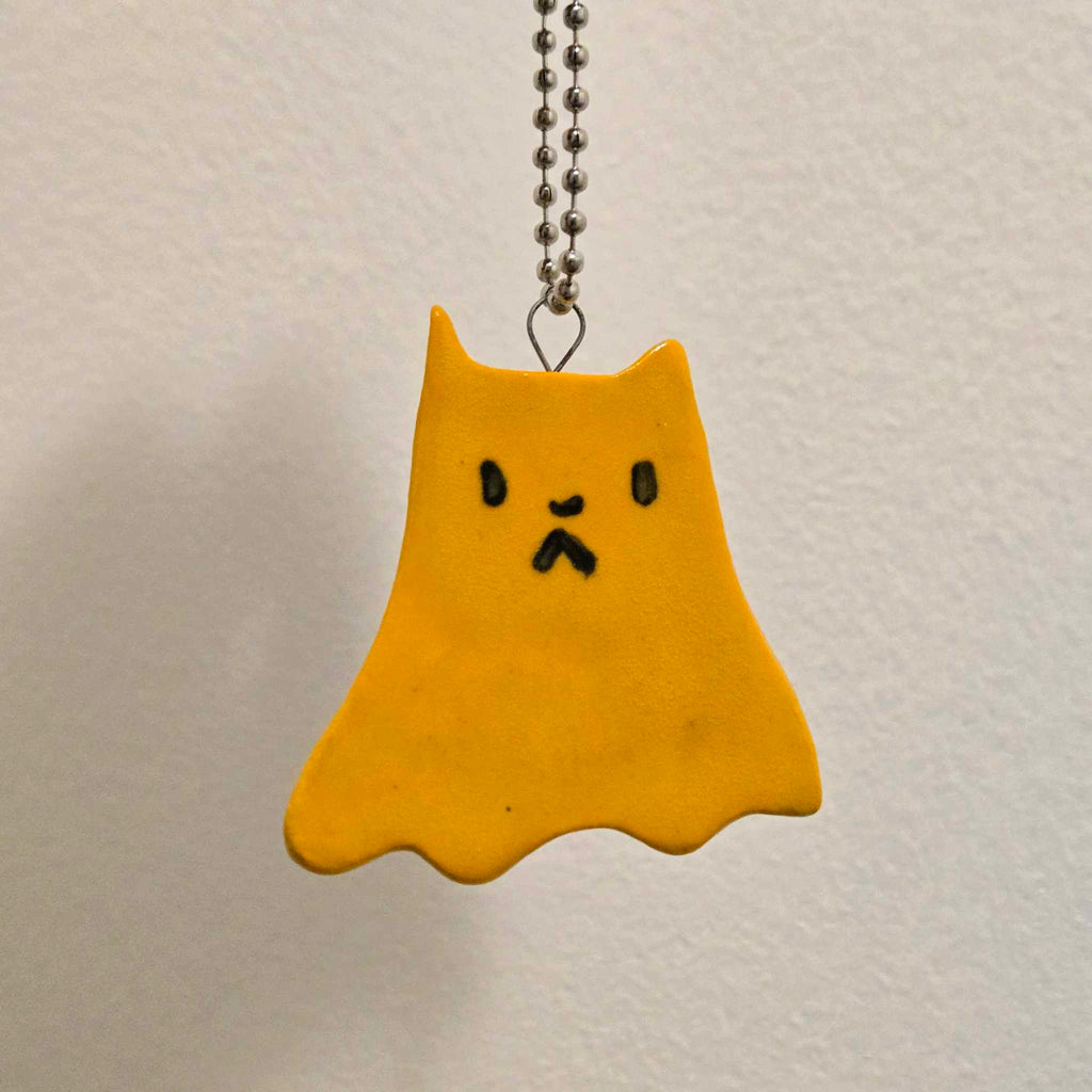 Ghost Cat Ceramic Pottery Ornament