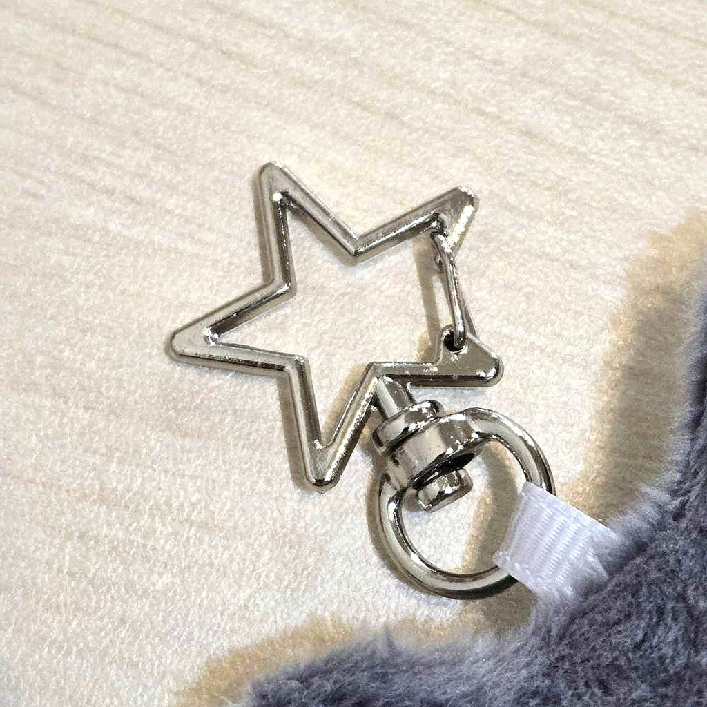 Knife Grey Cat Plush Keychain Charm