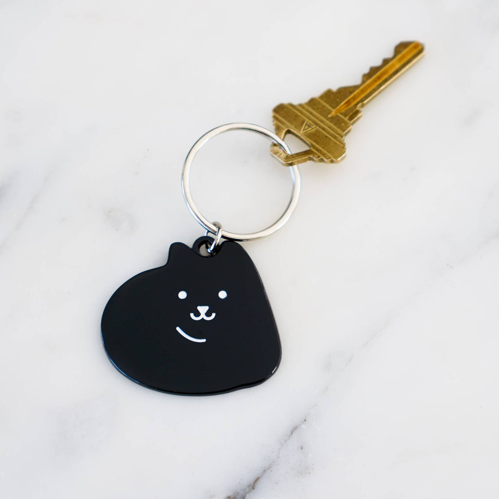 Blob Cat Metal Keychain