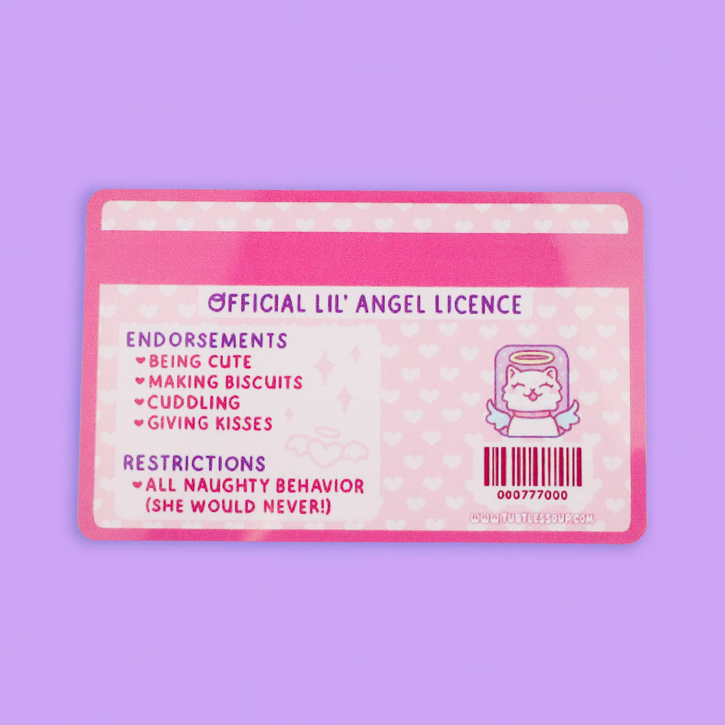 Certified Lil Angel Cat Fake Driver's License Novelty ID Card