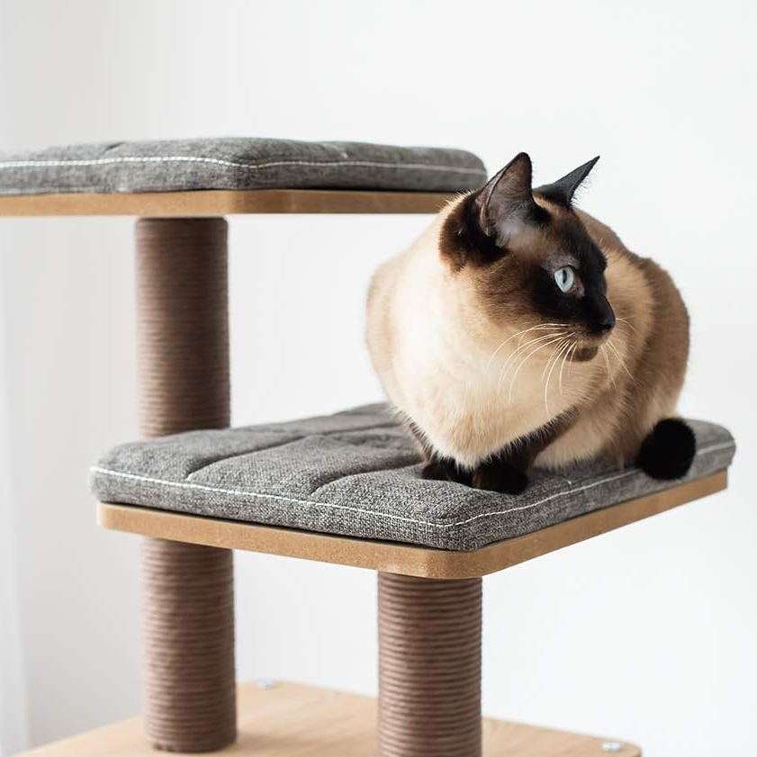 PetPals Greyscale 2 Level Cubic Cat Tree