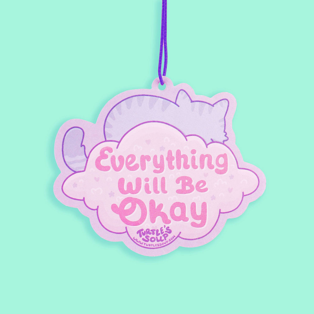 Take A Deep Breath Sleeping Cat Vanilla Scented Car Air Freshener