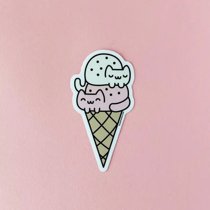 Two Scoop Ice Cream Cat sticker