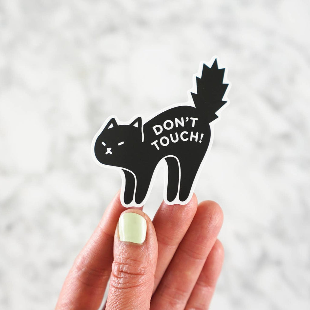 Don't Touch Black Cat Vinyl Sticker