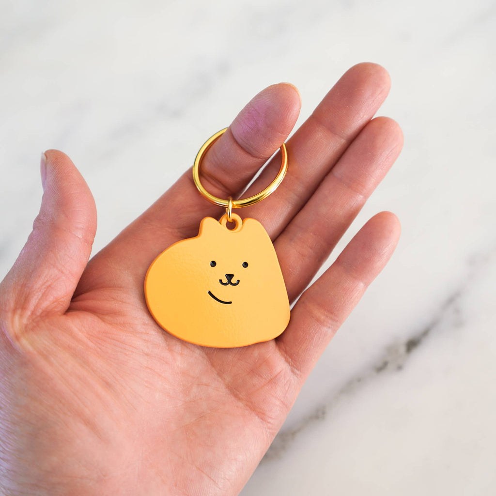 Blob Cat Metal Keychain