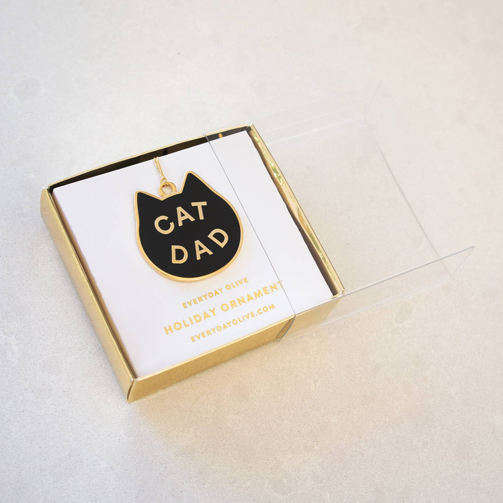 Cat Dad Metal Holiday Ornament