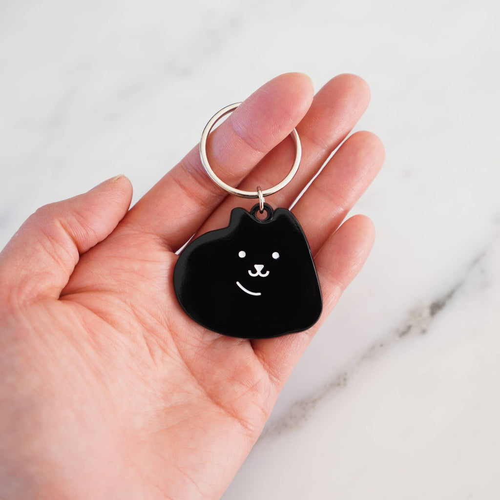 Blob Cat Metal Keychain