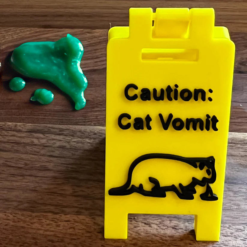 Caution: Cat Vomit Miniature A-Frame Sign