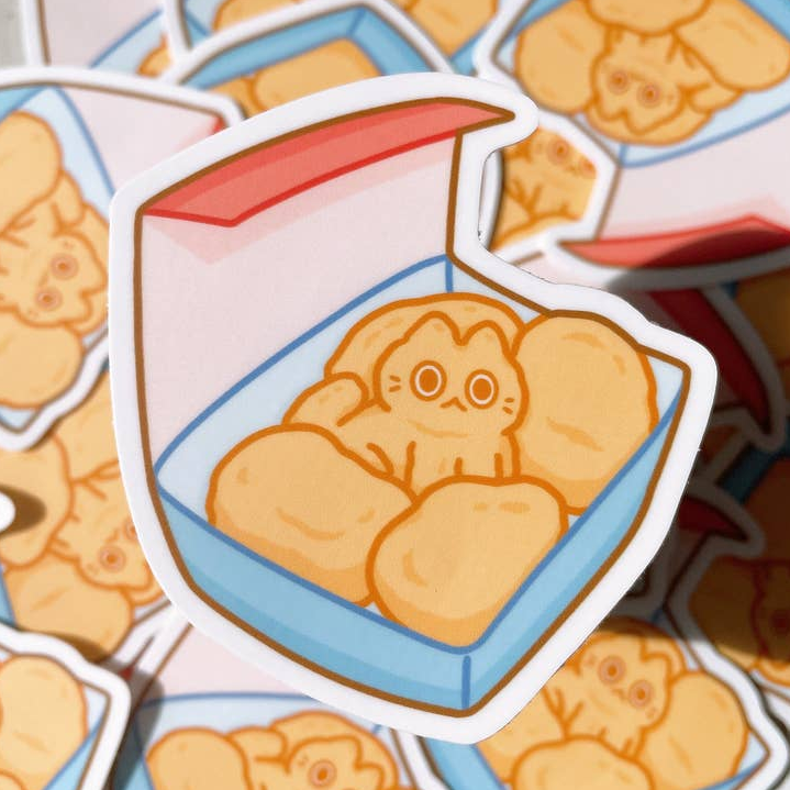 Chicken Nuggets Cat Vinyl Sticker