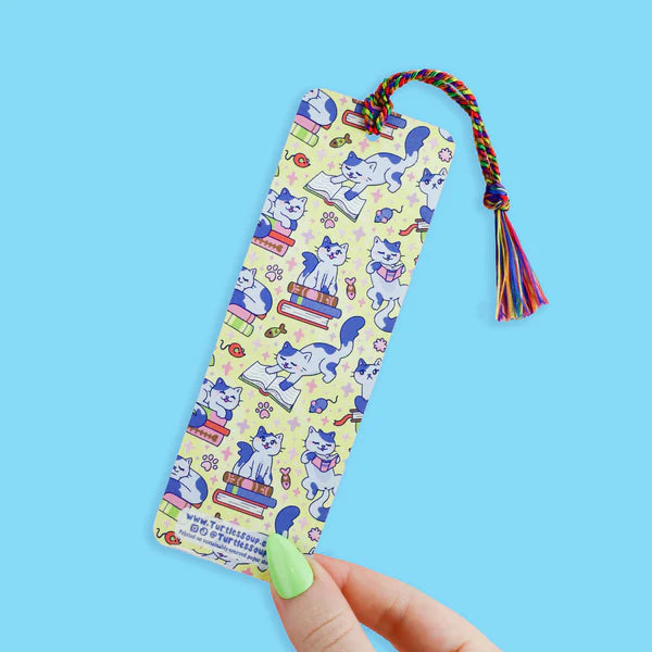 Not Meow I’m Reading Cat Double-sided Bookmark with Tassel
