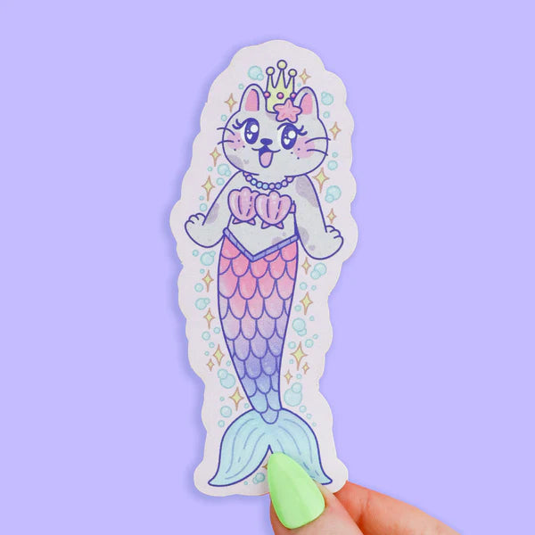 Mermaid Purrmaid Cat Double-sided Bookmark