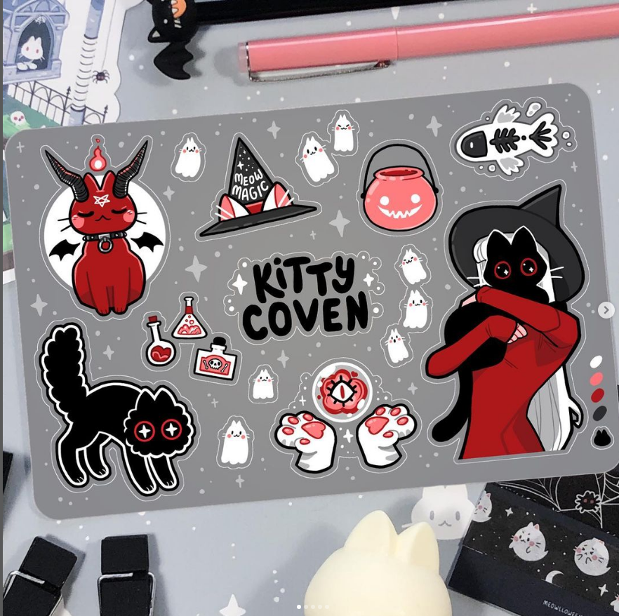 Kitty Coven sticker sheet