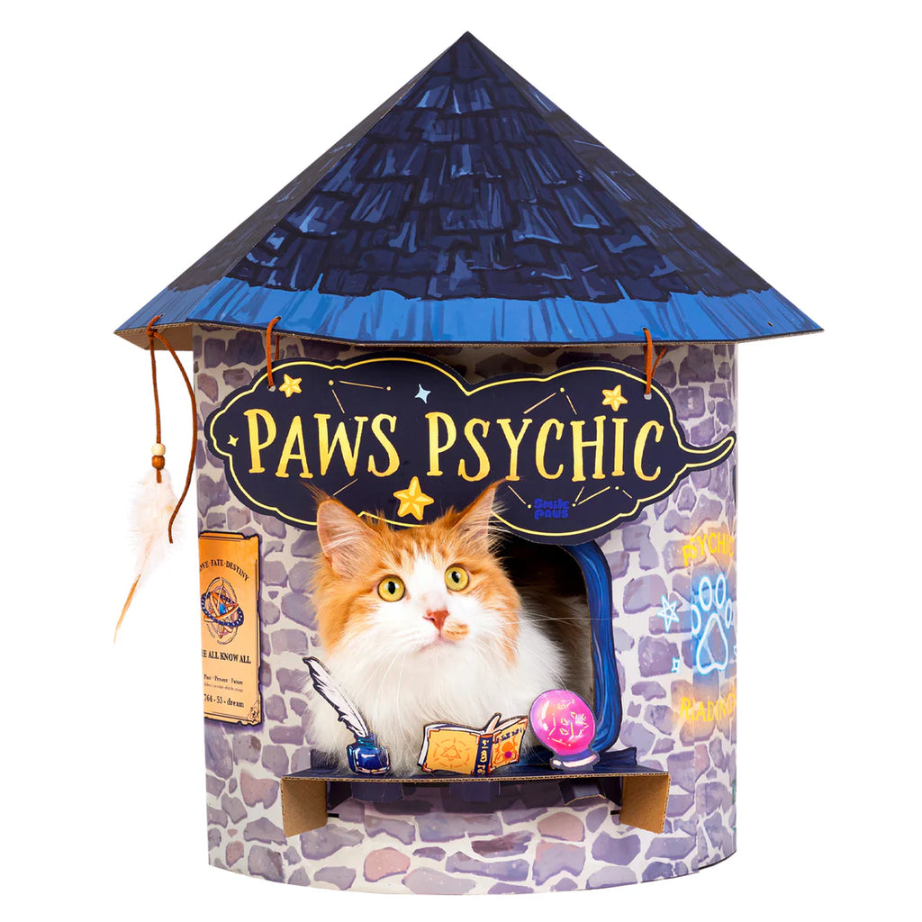 Smile Paws Psychic Fortune Teller Booth Cardboard Cat Scratcher House