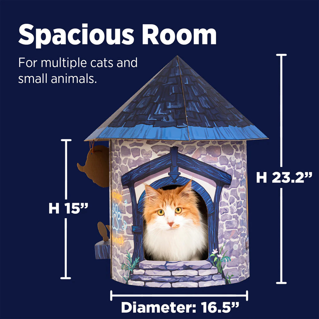 Smile Paws Psychic Fortune Teller Booth Cardboard Cat Scratcher House