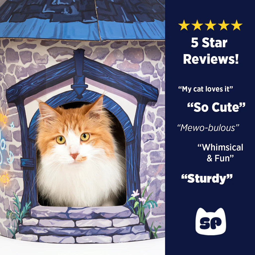 Smile Paws Psychic Fortune Teller Booth Cardboard Cat Scratcher House