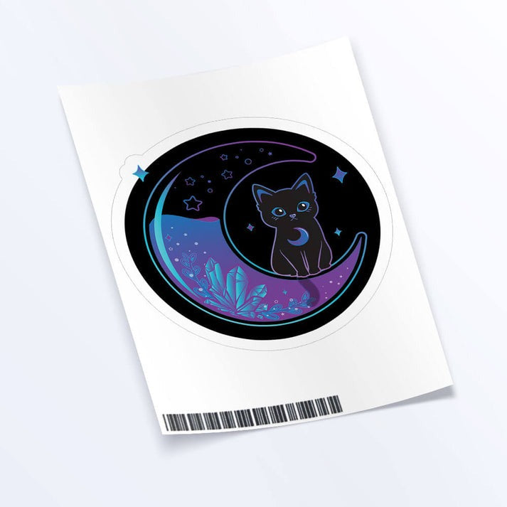Witchy Cat on Magical Moon sticker
