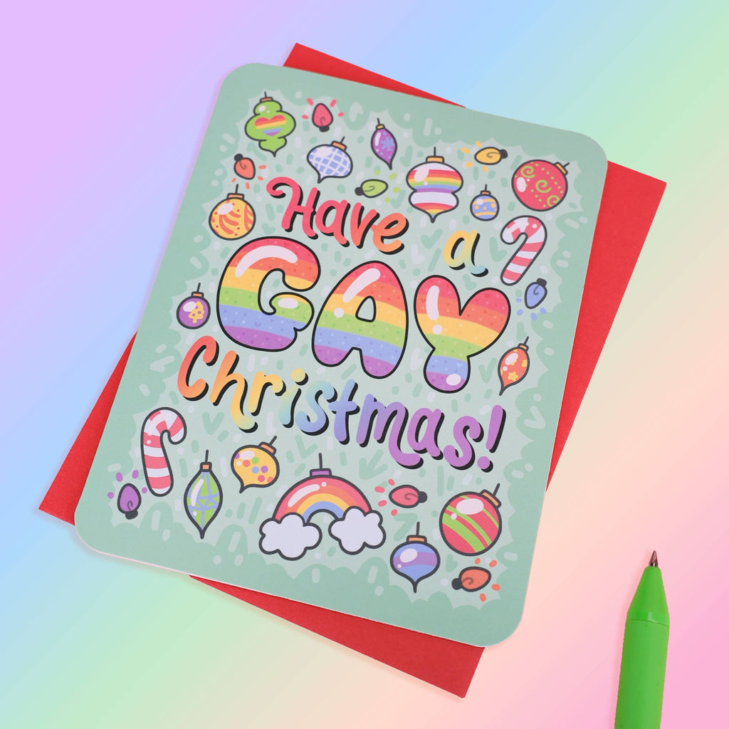 Have a Gay Christmas LGBTQ Queer Pride Holiday Blank Greeting Card