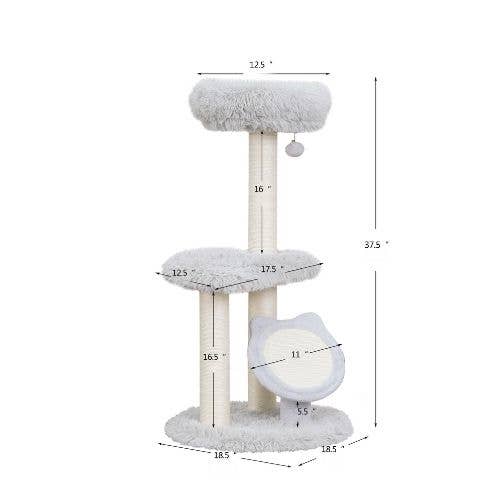 Rockview 3-level Shag Fur Cat Tree