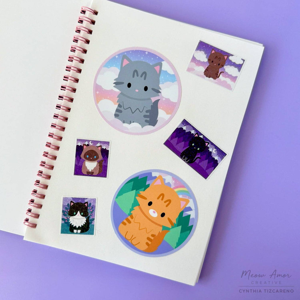 Wishing Star Black Cat Reusable Sticker Book