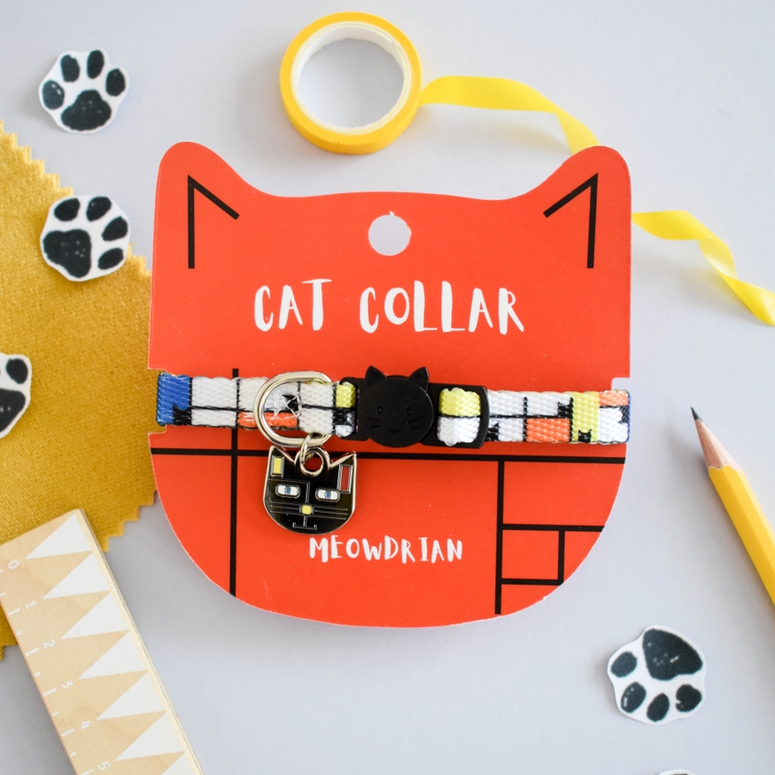 Meowdrian Breakaway Cat Collar with Charm