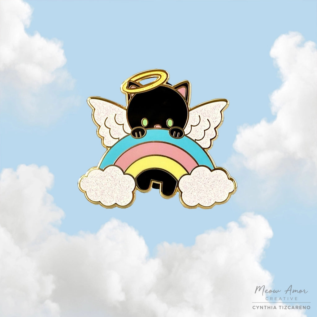 Angel Black Cat Hard Enamel Pin